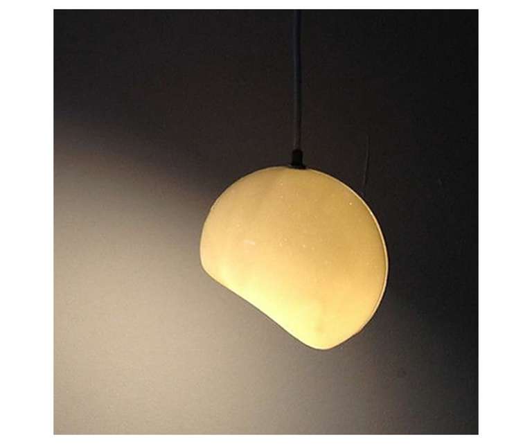 Sizzling Lights Half Moon Frosted Yellow Half Round Shaped Glass Pendant Light (Pack of 1)