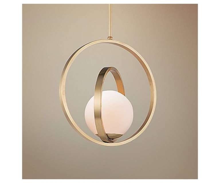 Sizzling Lights Double Ring Golden Round Shaped Metal Hanging Light (Pack of 1)