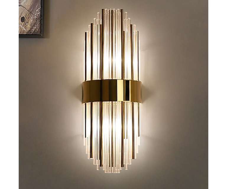 Sizzling Lights Burj Golden Mild Steel Wall Sconces Wall Light for Living/Bedroom/Dining Room (Pack of 1) 