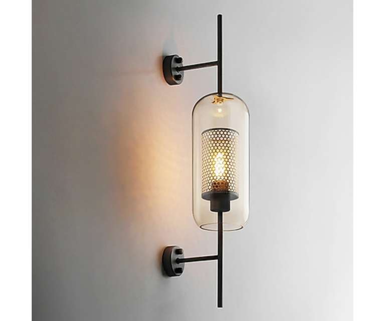 Sizzling Lights Capsule Matt Black Mild Steel Wall Sconces Wall Light for Living/Bedroom/Dining Room (Pack of 1) 