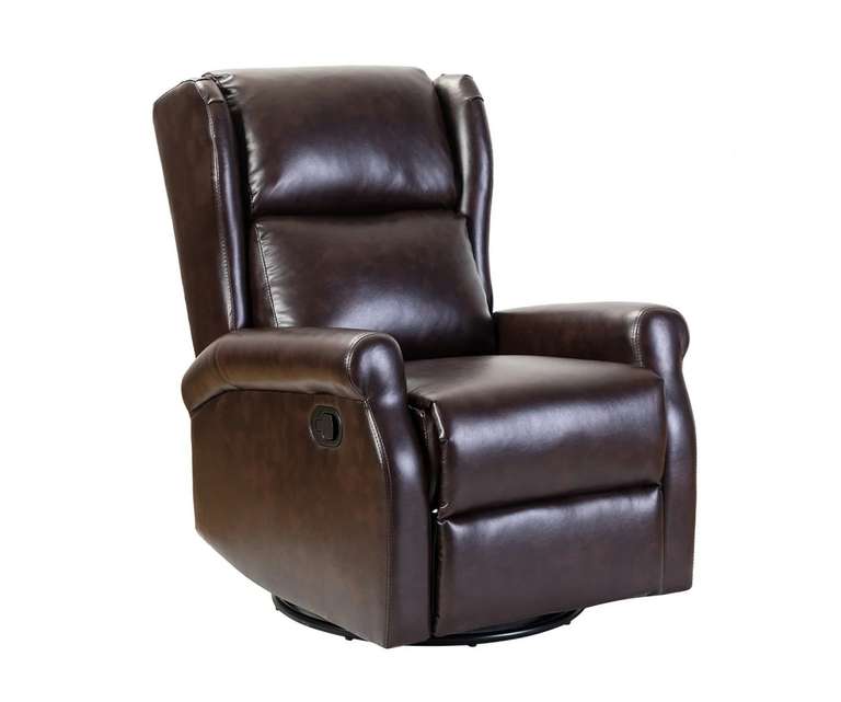 LeatherOn Vaidh Leatherette 1 Seater Rocker Recliner in Chocolate Brown Colour