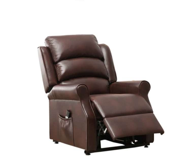 LeatherOn Amber Leatherette 1 Seater Power Lifter Recliner in Chocolate Brown Colour