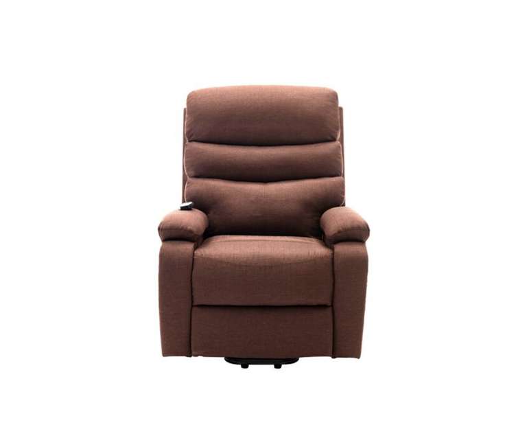 LeatherOn Helios Velvet Fabric 1 Seater Power Lifter Recliner in Brown Colour
