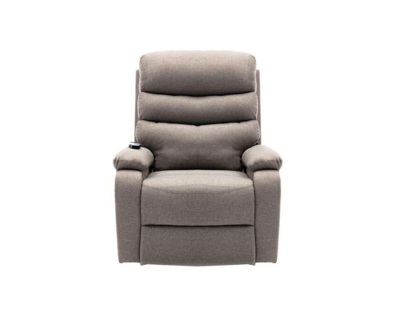 LeatherOn Helios Velvet Fabric 1 Seater Power Lifter Recliner in Grey Colour