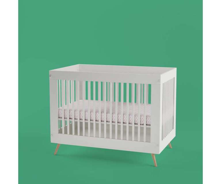 Boingg Canary Engineered Wood Baby Crib with Removable Side Railing and 3 Level Height Adjustment in White Colour