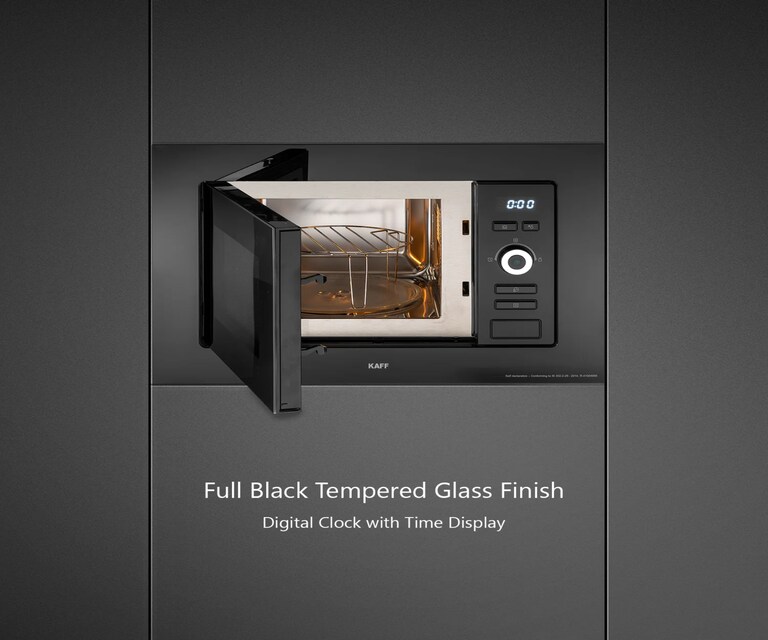 Kaff KMW 5PJ 60cm 20L Built-in Microwave Oven with Multi Programming Mode and Child Lock in Black Colour