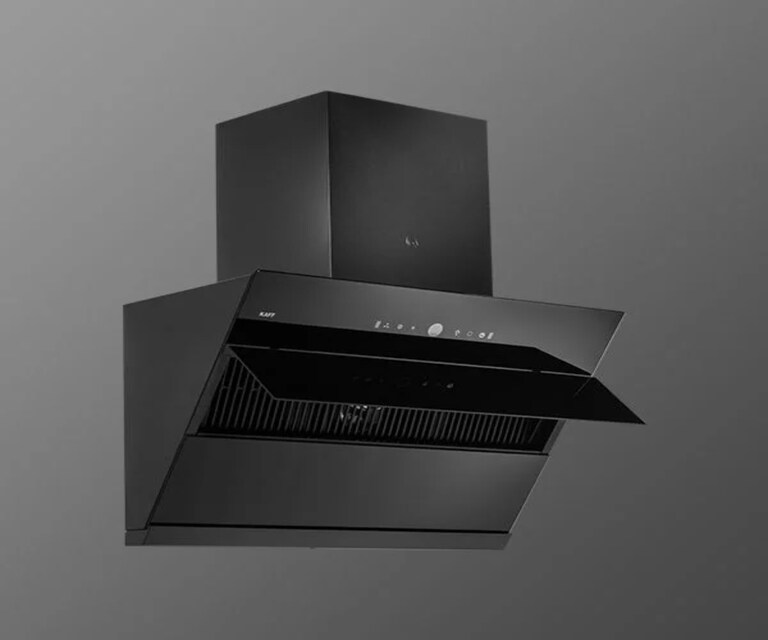 Kaff ALBURY LX DHC 75cm 1280 Nm3/h Auto Clean Wall Mounted Kitchen Chimney with 3 Speed Gesture Control (Black)