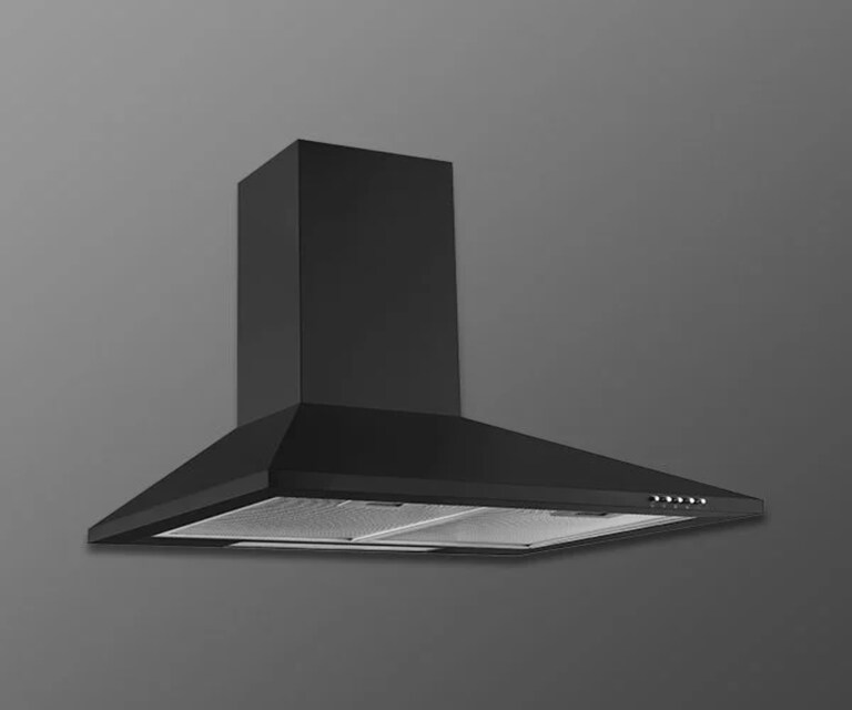 Kaff BASE LX BLK 60cm 700 Nm3/h Wall Mounted Kitchen Chimney with Soft Push Button Controls (Black)