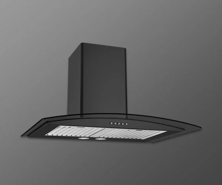 Kaff FLO LX BF 60cm 1000 Nm3/h Wall Mounted Kitchen Chimney with Soft Push Button Controls (Black)
