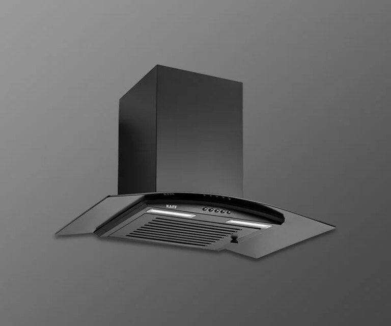 Kaff MAX BF 60cm 1000 Nm3/h Wall Mounted Kitchen Chimney with Soft Push Button Controls (Black)