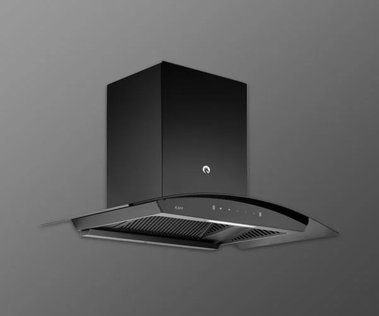 Kaff VASCO DHC 75cm 1250 Nm3/h Auto Clean Wall Mounted Kitchen Chimney with 3 Speed Gesture Motion (Black)