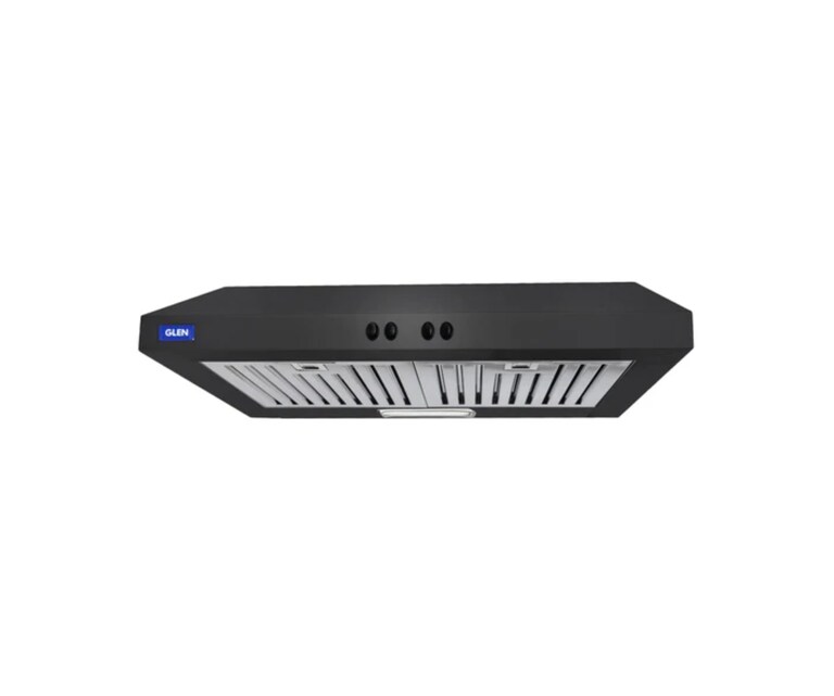 Glen 6000 DX BL 60cm 1000 m3/h Wall Mounted Kitchen Chimney with Push Button Controls (Black)