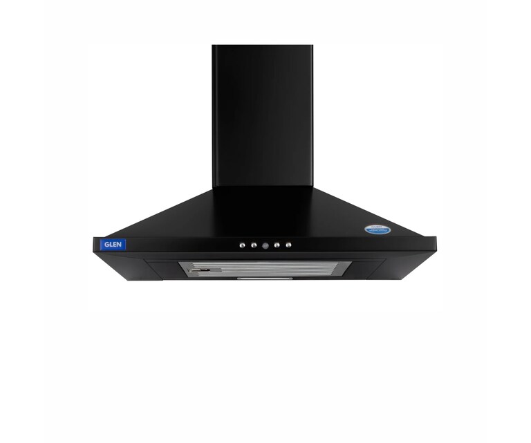 Glen 6049 BLK 60 BF 60cm 1000 m3/h Wall Mounted Kitchen Chimney with Push Button Controls (Black)