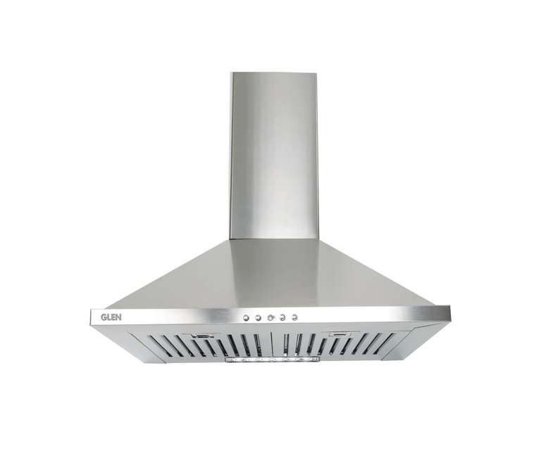 Glen 6050 SS DX 60cm 1000 m3/h Wall Mounted Kitchen Chimney with Push Button Controls (Silver)