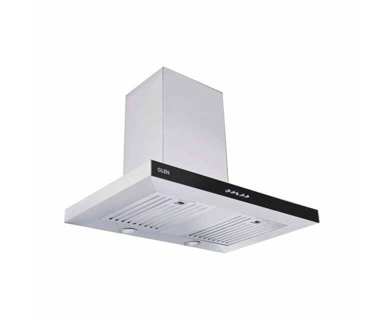 Glen 6052 SS 75cm 1000 m3/h Wall Mounted Kitchen Chimney with Push Button Controls (Silver)