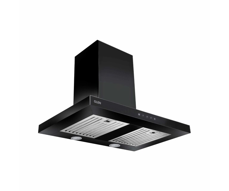Glen 6056 TS 75cm 1250 m3/h Wall Mounted Kitchen Chimney with Touch Sensor Controls (Black)