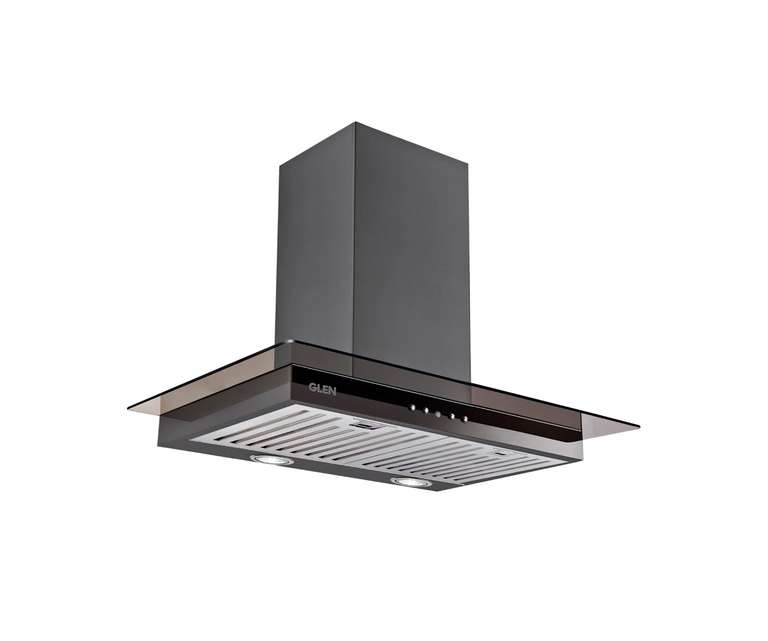 Glen 6062 BL 60cm 1000 m3/h Wall Mounted Kitchen Chimney with Push Button Controls (Black)