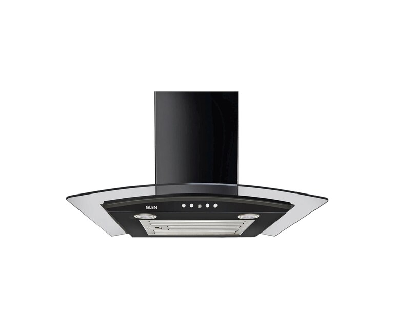 Glen 6071 EX BL 60cm 1000 m3/h Wall Mounted Kitchen Chimney with Push Button Controls (Black)