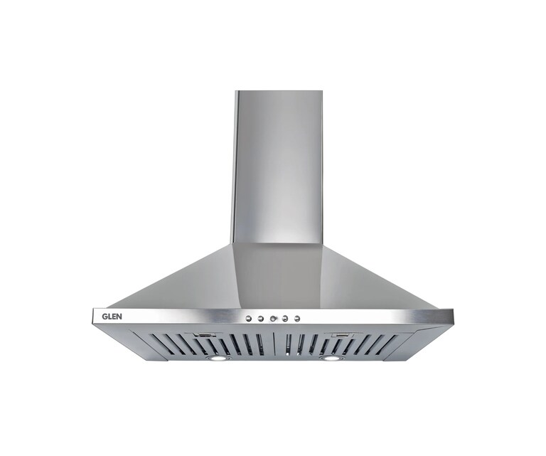 Glen 6075 60cm 1000 m3/h Wall Mounted Kitchen Chimney with Push Button Controls (Silver)