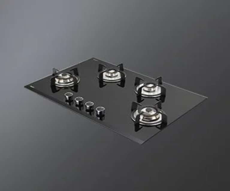Kaff VRH 784 4 Burner Tempered Glass Built-in Hob with Auto Ignition in Black Colour