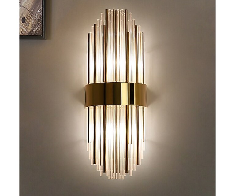 Sizzling Lights Burj Golden Mild Steel Wall Sconces Wall Light for Living/Bedroom/Dining Room (Pack of 1)