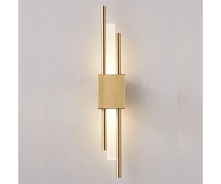 Sizzling Lights Led 12W Golden Long Acrylic Tube Glass Wall Sconces Wall Light for Living/Bedroom/Dining Room (Pack of 1)