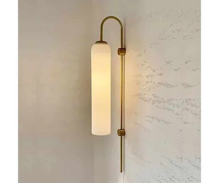 Sizzling Lights Luke Golden Mild Steel Swing Arm Wall Sconces Wall Light for Living/Bedroom/Dining Room (Pack of 1)