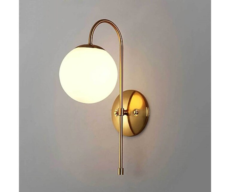 Sizzling Lights Curved Golden Mild Steel Swing Arm Wall Sconces Wall Light for Living/Bedroom/Dining Room (Pack of 1)