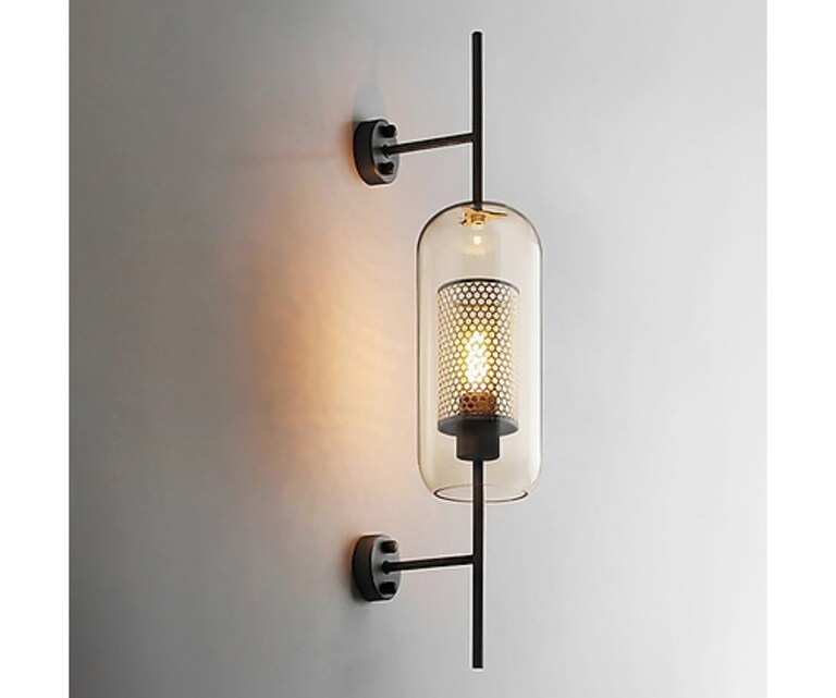 Sizzling Lights Capsule Matt Black Mild Steel Wall Sconces Wall Light for Living/Bedroom/Dining Room (Pack of 1)