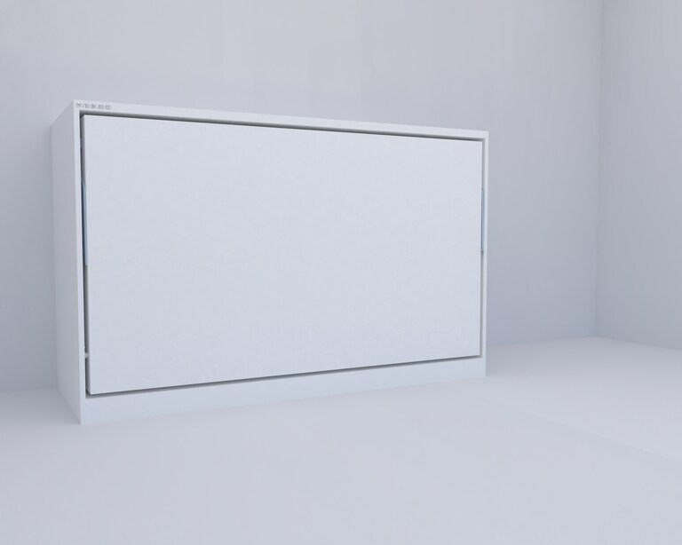 InvisibleBed IB Engineered Wood Single Horizontal Bed with Storage in White Colour (72 x 36 In)