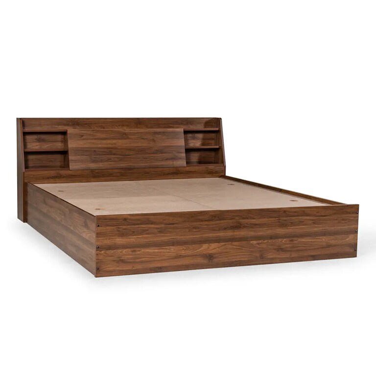 Wakefit Leo Engineered Wood Queen Size Bed with Storage in Columbian Walnut Colour