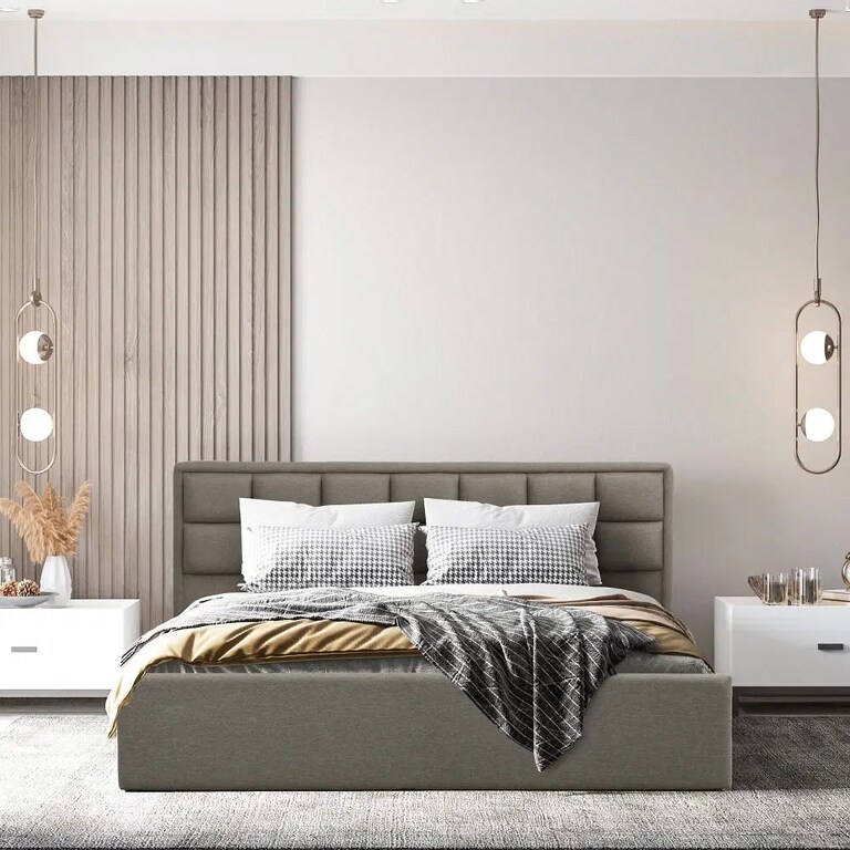 Wakefit Surma Solid Sheesham Wood King Size Bed with Storage in Omega Grey Colour