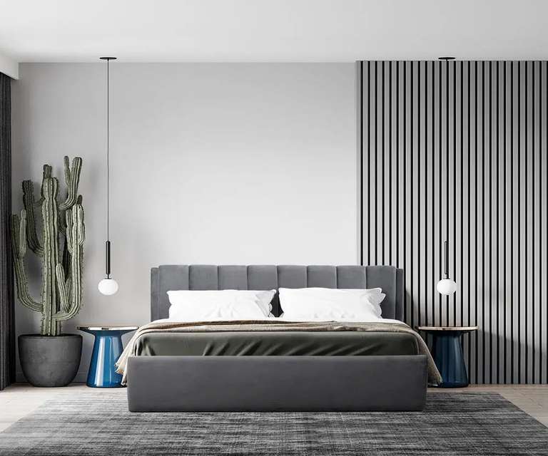 Wakefit Antho Upholstered King Bed with storage in Space Grey Colour