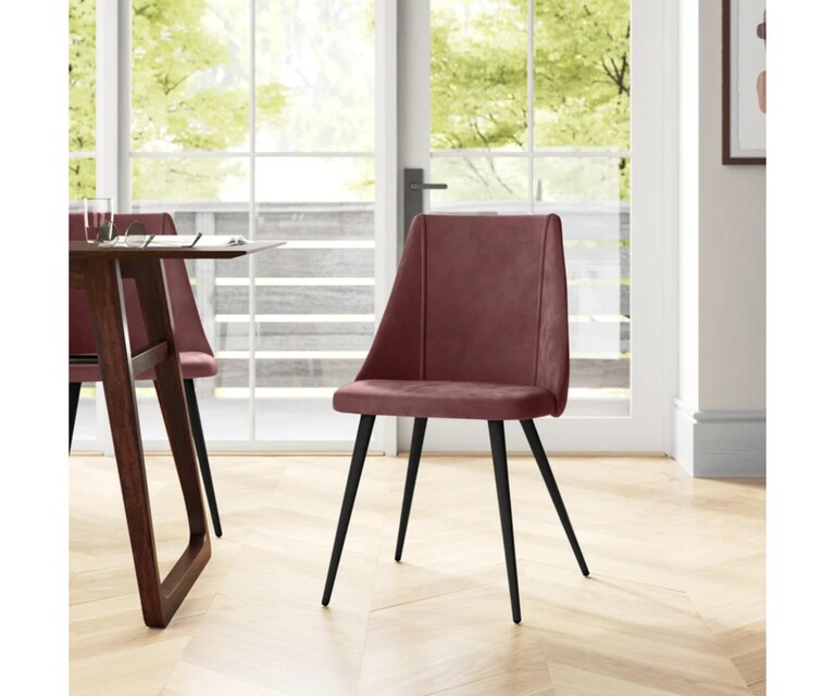 LeatherOn Mitzi Velvet Fabric Accent Chair in Pink Colour