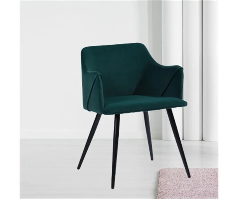 LeatherOn Hanner Velvet Fabric Accent Chair in Green Colour