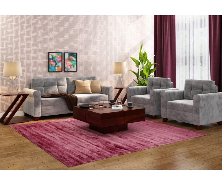 PlusOne Simora Square Sheesham Wood Coffee Table in Walnut Finish