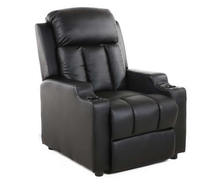 LeatherOn Amoha Leatherette 1 Seater Manual Recliner in Black Colour