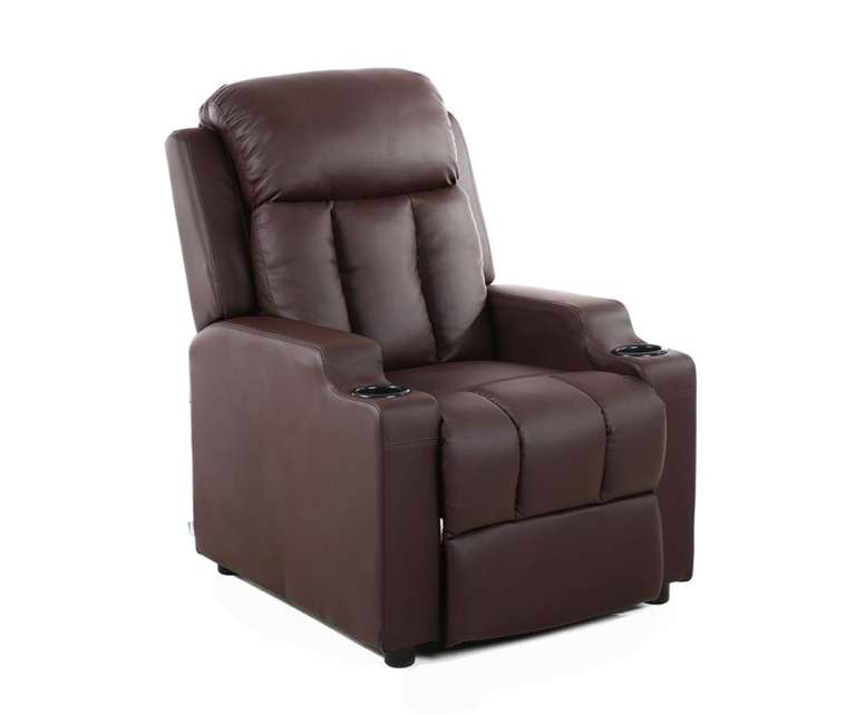 LeatherOn Amoha Leatherette 1 Seater Manual Recliner in Brown Colour