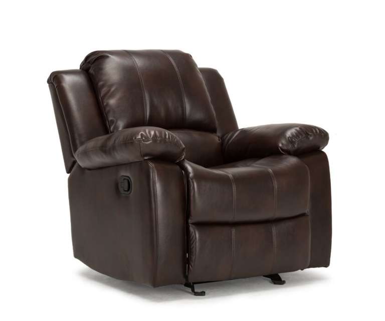 LeatherOn Brill Leatherette 1 Seater Manual Recliner in Brown Colour