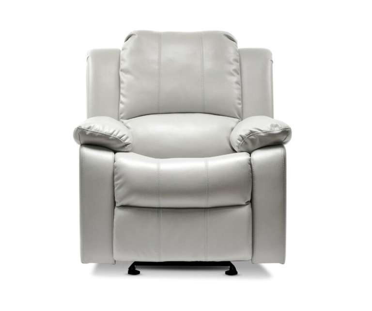 LeatherOn Brill Leatherette 1 Seater Manual Recliner in Lt. Grey Colour