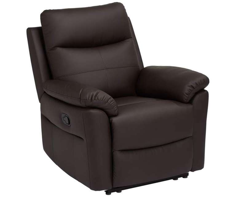 LeatherOn Vivian Leatherette 1 Seater Manual Recliner in Brown Colour