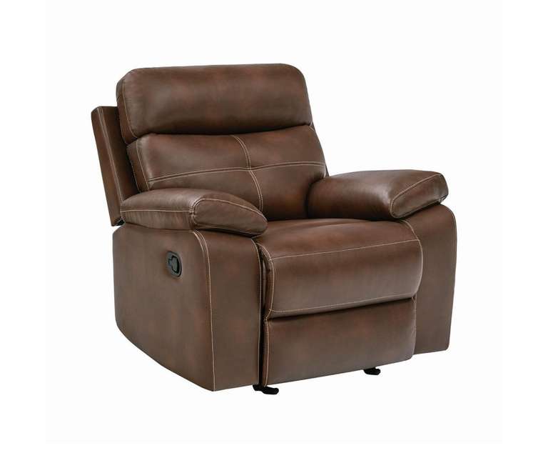 LeatherOn Kaira Leatherette 1 Seater Manual Recliner in Brown Colour