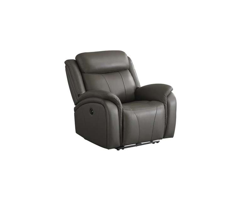 LeatherOn Avalon Leatherette 1 Seater Motorised Recliner in Smoke Grey Colour