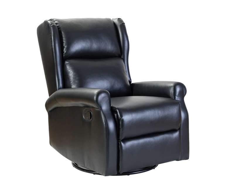 LeatherOn Elizza Leatherette 1 Seater Rocker Recliner in Black Colour