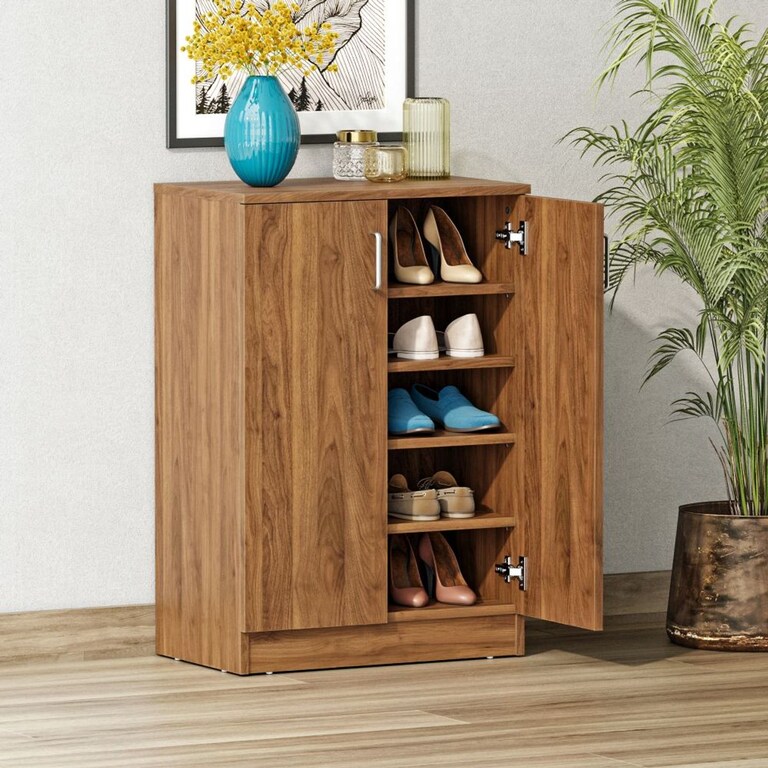 Wakefit Mintaka 2 Door Engineered Wood 15 Pairs Shoe Rack in Columbian Walnut Colour