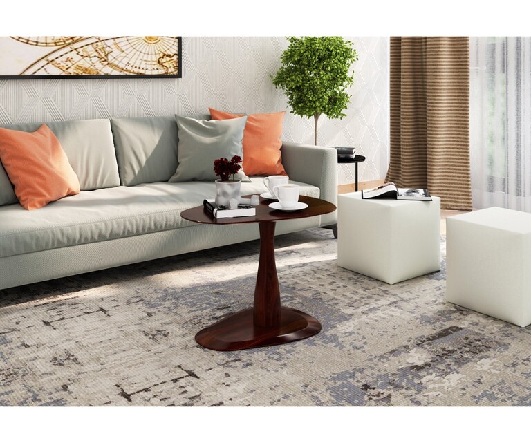PlusOne Moreton Rectangular Sheesham Wood Coffee Table in Walnut Finish