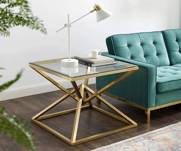 Writings On The Wall Pyramid side Table With Glass Top