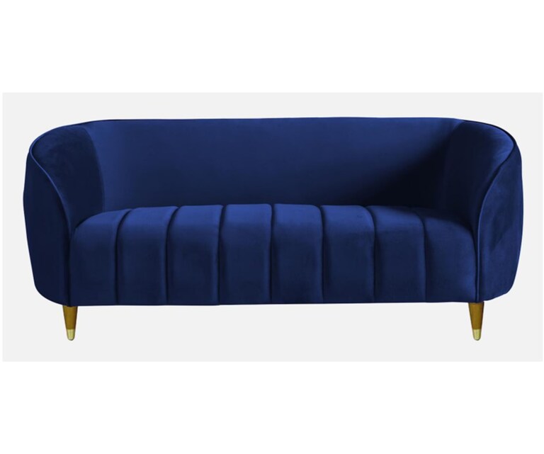 Decor Desk Prima Velvet Fabric 2 Seater Sofa in Royle Blue Colour