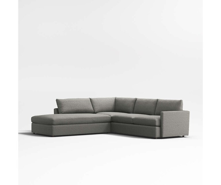 Decor Desk Scout Velvet Fabric L Shape LHS 5 Seater Sofa in Grey Colour