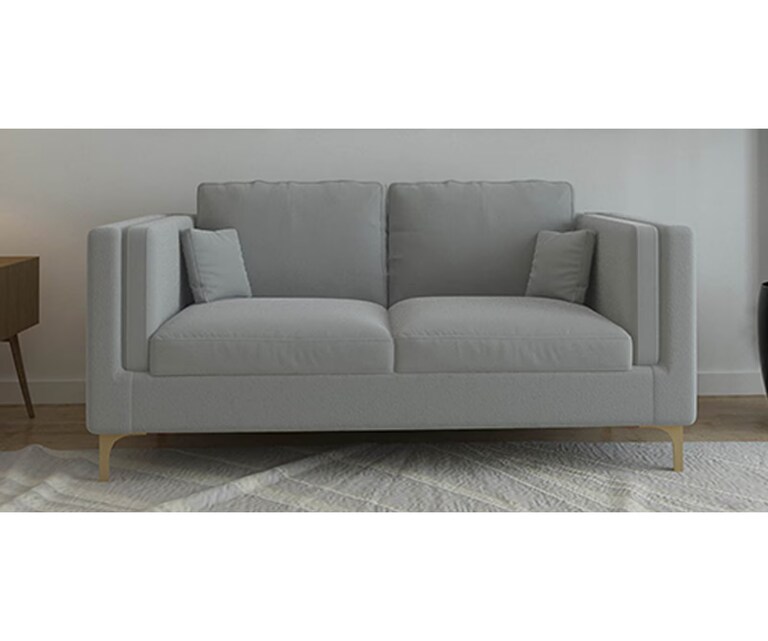 Decor Desk Vienna Velvet Fabric 2 Seater Sofa in Grey Colour